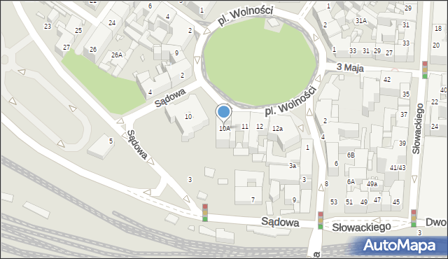 Katowice, Plac Wolności, 10A, mapa Katowic