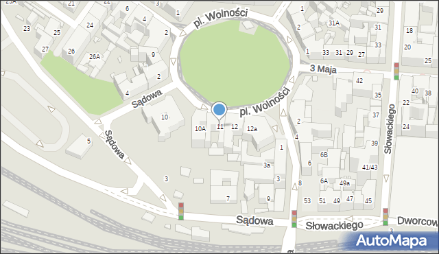 Katowice, Plac Wolności, 11, mapa Katowic