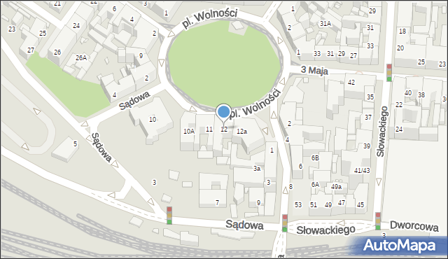 Katowice, Plac Wolności, 12, mapa Katowic