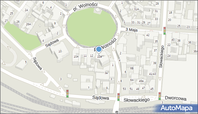 Katowice, Plac Wolności, 12a, mapa Katowic