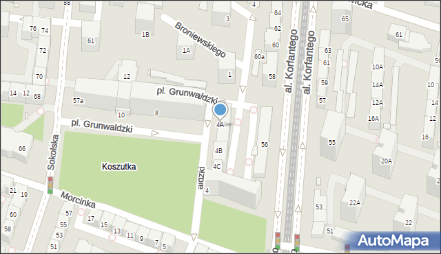 Katowice, Plac Grunwaldzki, 4C, mapa Katowic