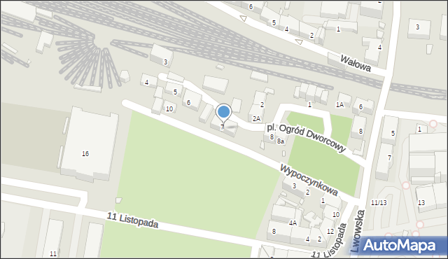 Katowice, Plac Ogród Dworcowy, 7a, mapa Katowic