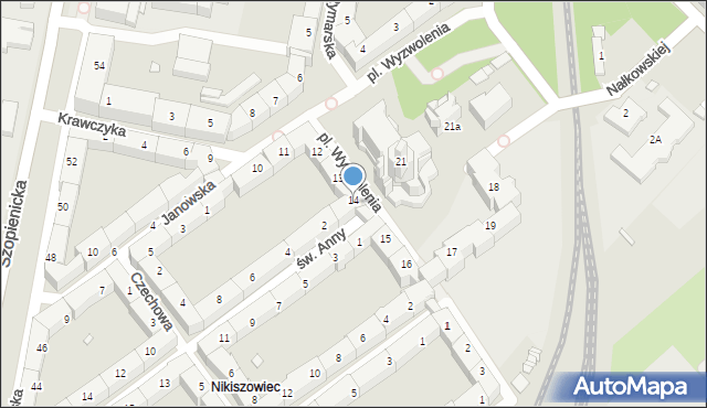 Katowice, Plac Wyzwolenia, 14, mapa Katowic