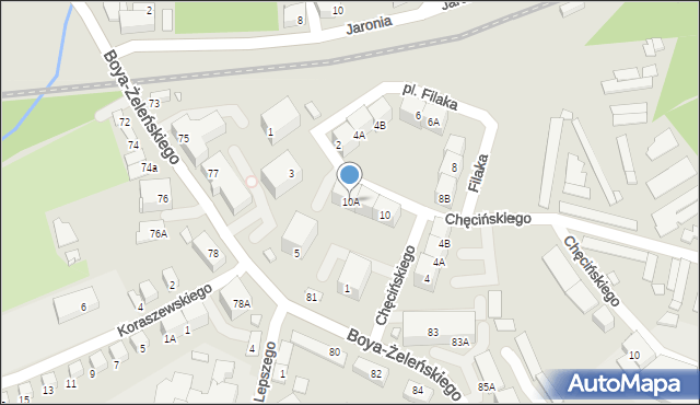 Katowice, Plac Filaka, 10A, mapa Katowic