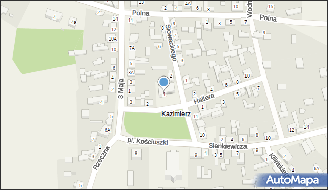 Kazimierz, Plac Kościuszki Tadeusza, gen., 1, mapa Kazimierz