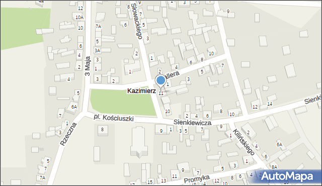 Kazimierz, Plac Kościuszki Tadeusza, gen., 11, mapa Kazimierz