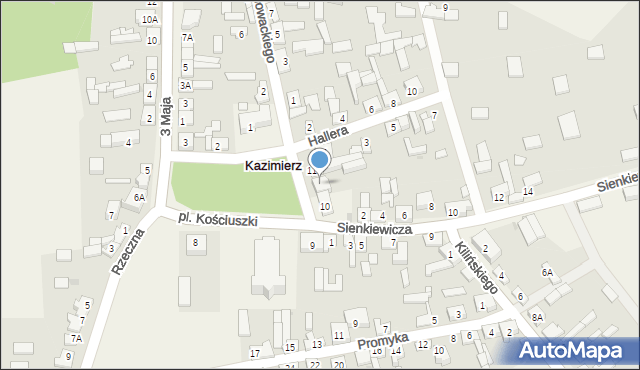 Kazimierz, Plac Kościuszki Tadeusza, gen., 11A, mapa Kazimierz