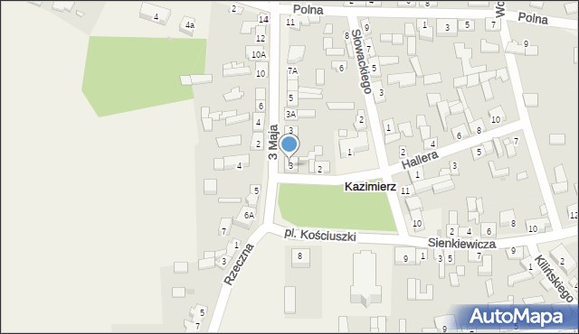 Kazimierz, Plac Kościuszki Tadeusza, gen., 3, mapa Kazimierz