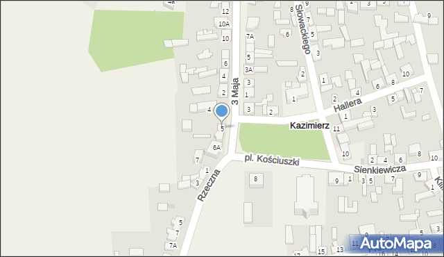 Kazimierz, Plac Kościuszki Tadeusza, gen., 5, mapa Kazimierz