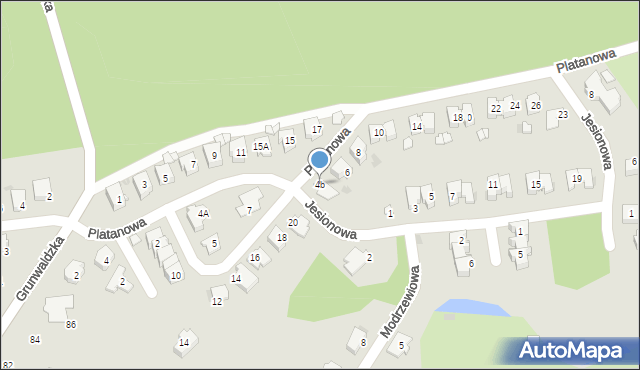 Kędzierzyn-Koźle, Platanowa, 4b, mapa Kędzierzyna-Koźle