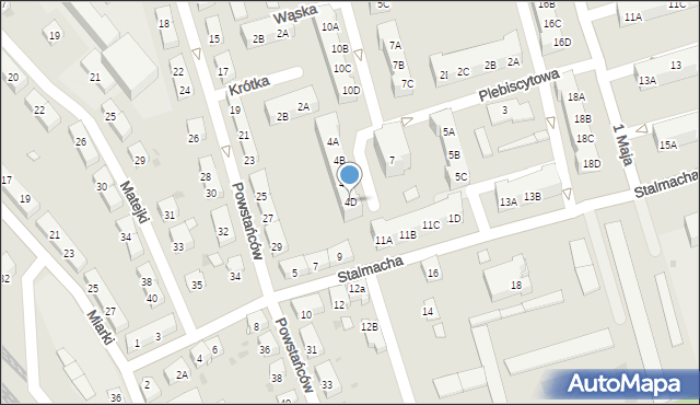 Kędzierzyn-Koźle, Plebiscytowa, 4D, mapa Kędzierzyna-Koźle