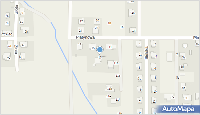 Kiełczów, Platynowa, 13, mapa Kiełczów