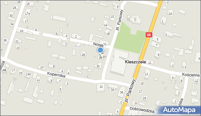 Kleszczele, Plac Parkowy, 26, mapa Kleszczele