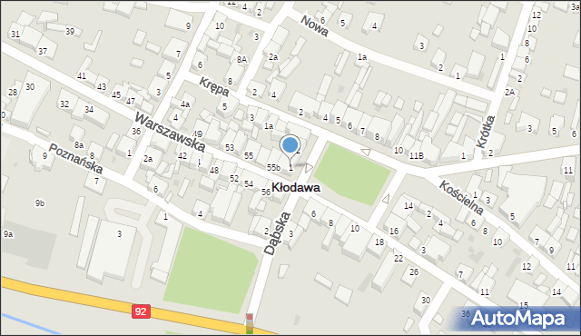 Kłodawa, Plac Wolności, 1, mapa Kłodawa