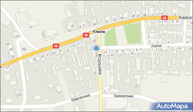 Klwów, Plac Świdzińskiego Konstantego, 14, mapa Klwów