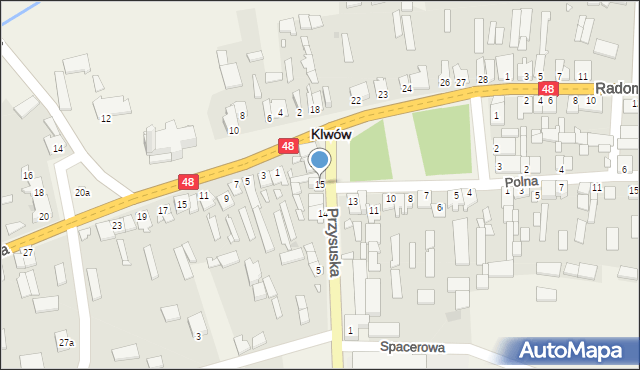 Klwów, Plac Świdzińskiego Konstantego, 15, mapa Klwów