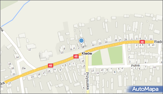 Klwów, Plac Świdzińskiego Konstantego, 17, mapa Klwów