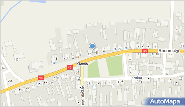 Klwów, Plac Świdzińskiego Konstantego, 22A, mapa Klwów