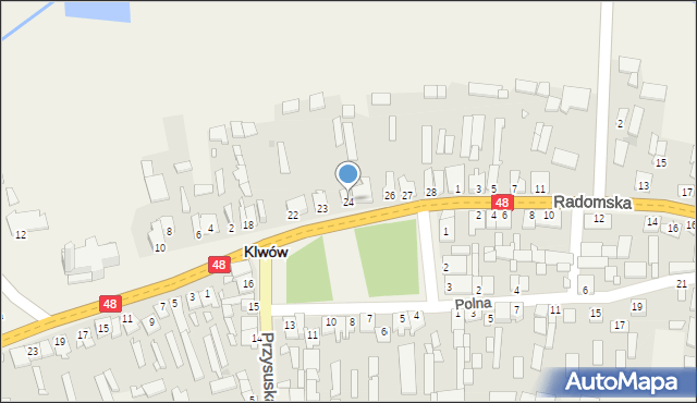 Klwów, Plac Świdzińskiego Konstantego, 24, mapa Klwów