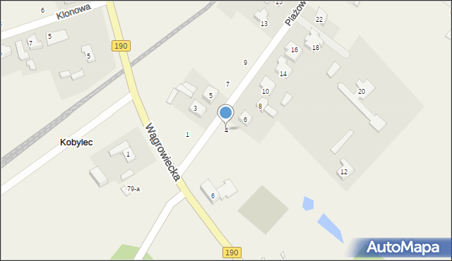 Kobylec, Plażowa, 4, mapa Kobylec