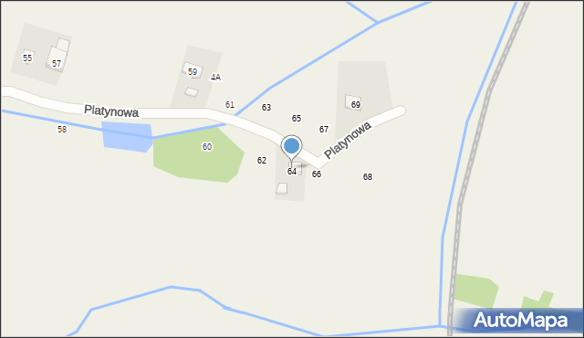 Kobylin, Platynowa, 64, mapa Kobylin