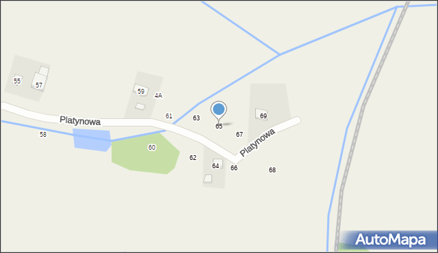 Kobylin, Platynowa, 65, mapa Kobylin