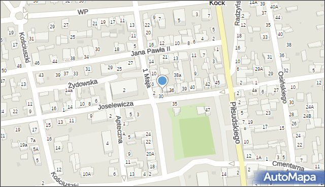 Kock, Plac Jabłonowskiej Anny, 32, mapa Kock