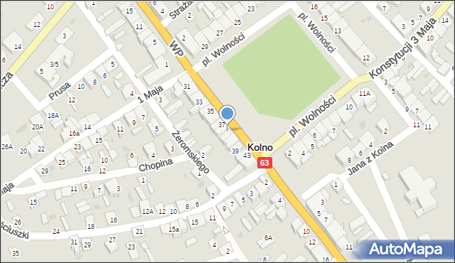 Kolno, Plac Wolności, 38, mapa Kolno