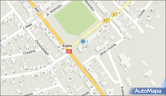 Kolno, Plac Wolności, 4, mapa Kolno