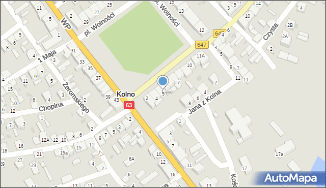 Kolno, Plac Wolności, 5, mapa Kolno