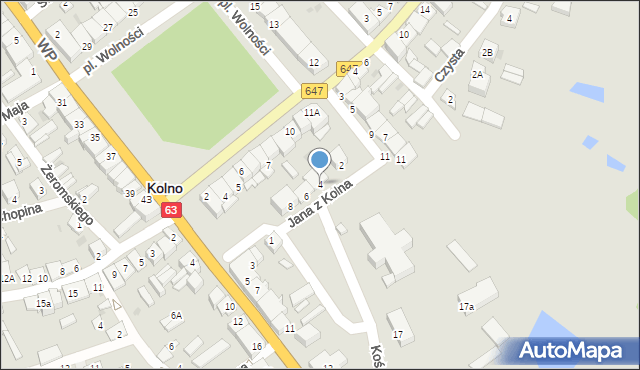 Kolno, Plac Wyszyńskiego Stefana, ks. kard., 4, mapa Kolno