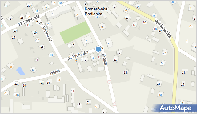 Komarówka Podlaska, Plac Wolności, 1, mapa Komarówka Podlaska