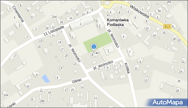 Komarówka Podlaska, Plac Wolności, 6, mapa Komarówka Podlaska