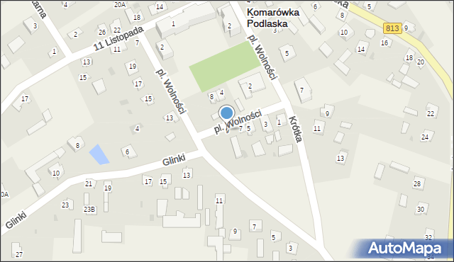 Komarówka Podlaska, Plac Wolności, 9, mapa Komarówka Podlaska