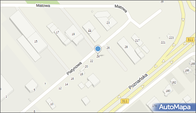 Komorniki, Platynowa, 24, mapa Komorniki