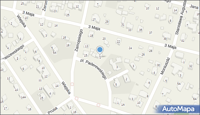 Komorów, Plac Paderewskiego Ignacego Jana, 1, mapa Komorów
