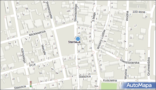 Konin, Plac Zamkowy, 5, mapa Konina