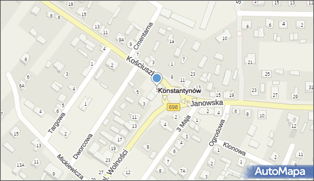 Konstantynów, Plac Wolności, 1, mapa Konstantynów