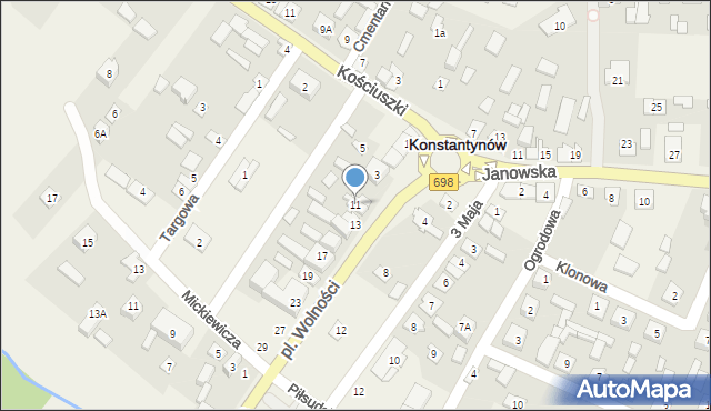 Konstantynów, Plac Wolności, 11, mapa Konstantynów