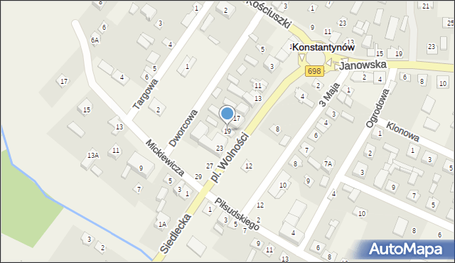 Konstantynów, Plac Wolności, 19, mapa Konstantynów