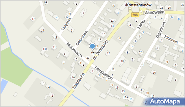 Konstantynów, Plac Wolności, 27, mapa Konstantynów