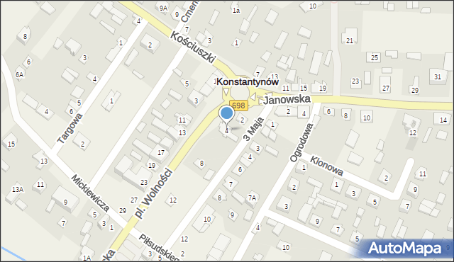 Konstantynów, Plac Wolności, 4, mapa Konstantynów