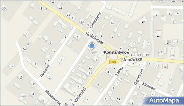 Konstantynów, Plac Wolności, 5, mapa Konstantynów