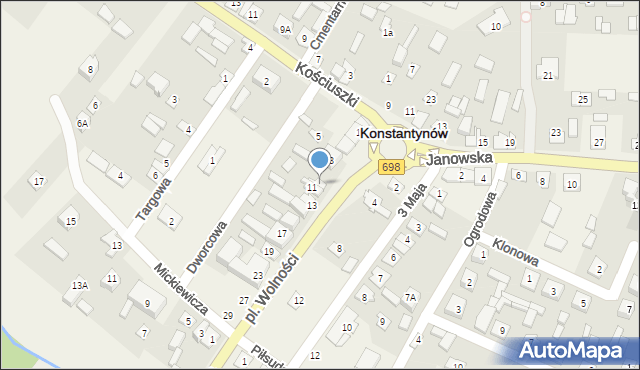 Konstantynów, Plac Wolności, 9, mapa Konstantynów