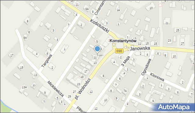 Konstantynów, Plac Wolności, 9, mapa Konstantynów