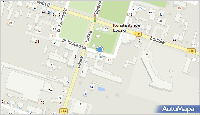 Konstantynów Łódzki, Plac Kościuszki Tadeusza, gen., 16, mapa Konstantynów Łódzki