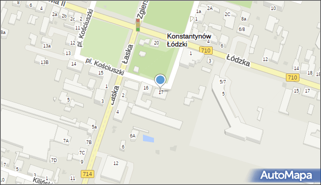 Konstantynów Łódzki, Plac Kościuszki Tadeusza, gen., 17, mapa Konstantynów Łódzki