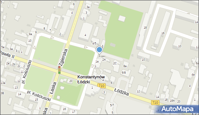 Konstantynów Łódzki, Plac Kościuszki Tadeusza, gen., 2, mapa Konstantynów Łódzki