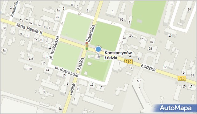 Konstantynów Łódzki, Plac Kościuszki Tadeusza, gen., 20, mapa Konstantynów Łódzki