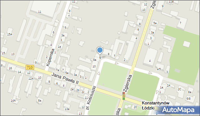 Konstantynów Łódzki, Plac Kościuszki Tadeusza, gen., 9, mapa Konstantynów Łódzki